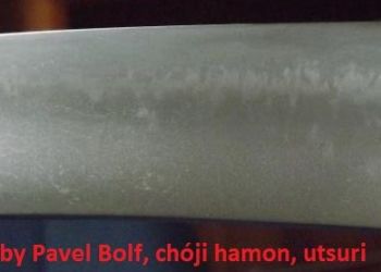 Čepel wakizashi s choji hamon a bo-utsuri