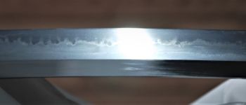 Pavel Bolf - Katana ve stylu školy Bizen-Osafune. Detail čepele.