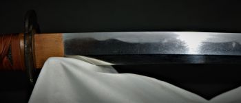 Pavel Bolf - O-wakizashi, Tensho koshirae, reprodukce Soshu stylu, detail čepele