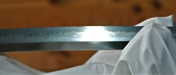 Pavel Bolf - Katana ve stylu školy Bizen-Osafune. Detail čepele.