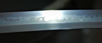 Pavel Bolf - Tachi v uchigatana koshirae, Kamakura Ichimonji styl, detail čepele