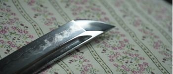 Pavel Bolf - Tachi ve stylu Kagemitsu v Tensho koshirae Detail čepele