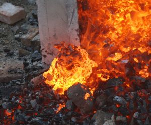 Tavba tamahagane v březnu 2022 v Pálovicích u Pavla Bolfa