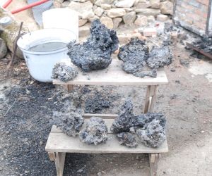 Tavba tamahagane v březnu 2022 v Pálovicích u Pavla Bolfa