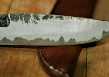 Folded steel and oroshigane steel knives 